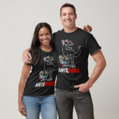 Auntiesaurus T Rex Dinosaur Autisme Bewustzijn Tan T-shirt (Unisex)