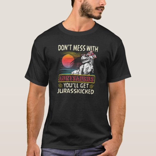  Auntsaurus Retro Dinosaurus Lover Mo T-shirt (Voorkant)