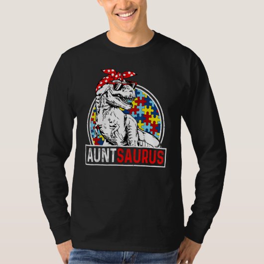 Auntsaurus Rex Dinosaur Autism Aunt Saurus Family  T-shirt (Voorkant)