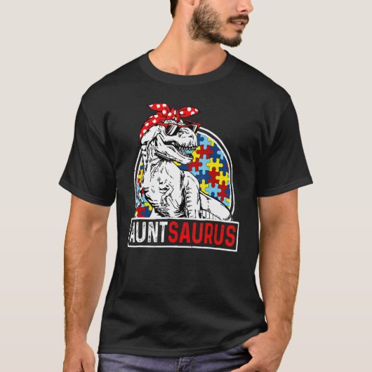Auntsaurus Rex Dinosaur Autism Aunt Saurus Family  T-shirt (Voorkant)