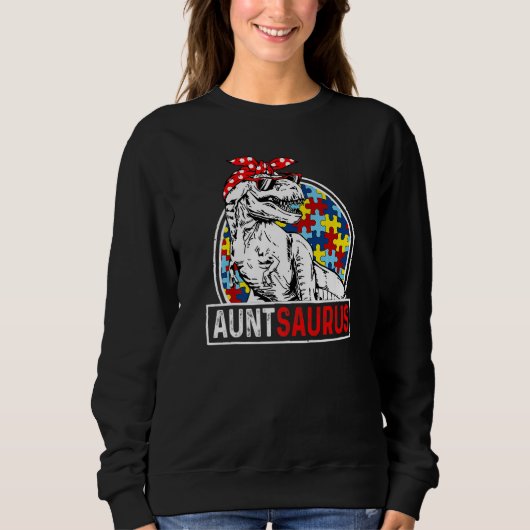 Auntsaurus Rex Dinosaur Autism Aunt Saurus Family  Trui (Voorkant)