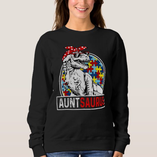 Auntsaurus Rex Dinosaur Autism Aunt Saurus Family  Trui (Voorkant)
