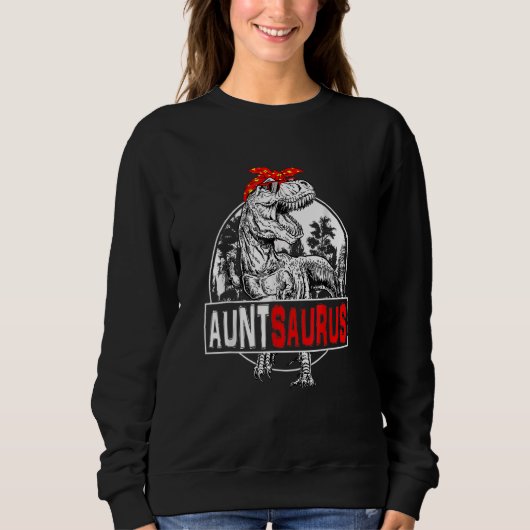 Auntsaurus Rex Dinosaur tante Saurus Family Matchi Trui (Voorkant)