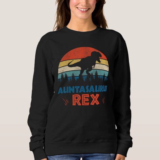 Auntsaurus T Rex Dinosaur tante Saurus Family Matc Trui (Voorkant)