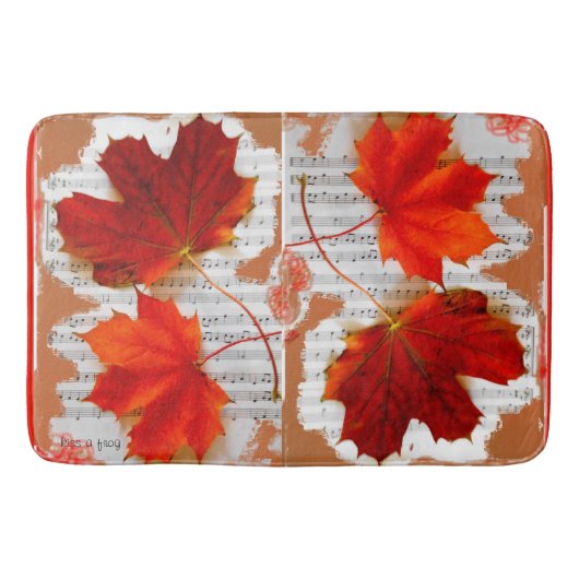Auntumn Leaves met Muziek Badmat (Voorkant)