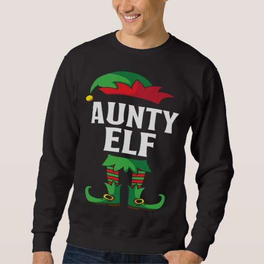 Aunty Elf Costume Christmas Holiday Matching Famil Trui (Voorkant)