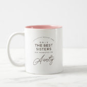 Aunty | Minimale koffie met zwangerschapsaankondig Tweekleurige Koffiemok (Links)