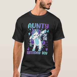 Aunty of the Birthday Party Boy Dabbing Unicorn 1 T-shirt