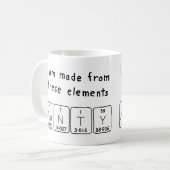 Aunty periodieke lijstnaam mok (Voorkant links)