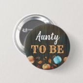 Aunty to be Herfst Pumpkins Baby shower Button (Voorkant /achterkant)