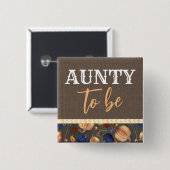 Aunty to be Herfst Pumpkins Baby shower Vierkante Button 5,1 Cm (Voorkant /achterkant)