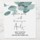 Aunty to Be Pregnancy Announge Zuster Friend W Wijn Etiket (Enkel label)