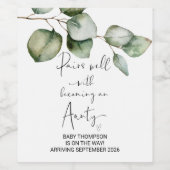 Aunty to Be Pregnancy Announge Zuster Friend W Wijn Etiket (Enkel label)