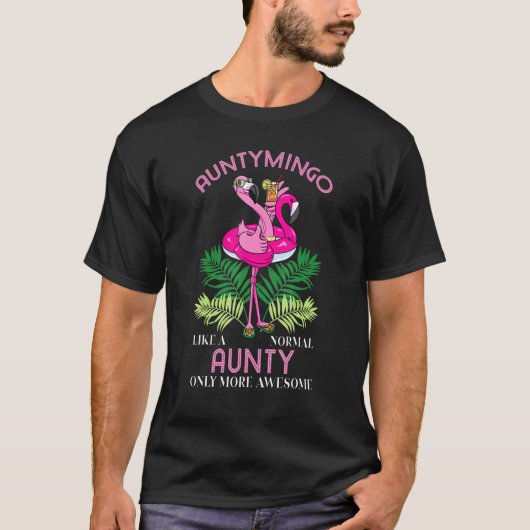Auntymingo Aunty Flamingo tante tante 3 T-shirt (Voorkant)
