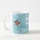 Aunty's engelen in sterren ijsblauwe mok (Links)