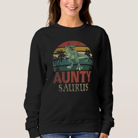 Auntysaurus Rex Dinosaur Aunty Saurus Family Trui (Voorkant)