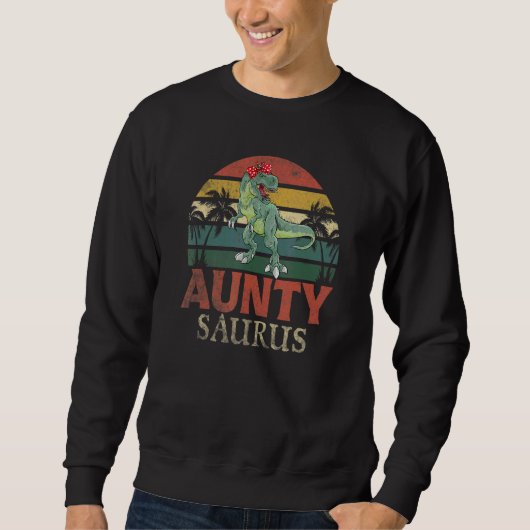 Auntysaurus Rex Dinosaur Aunty Saurus Family Trui (Voorkant)
