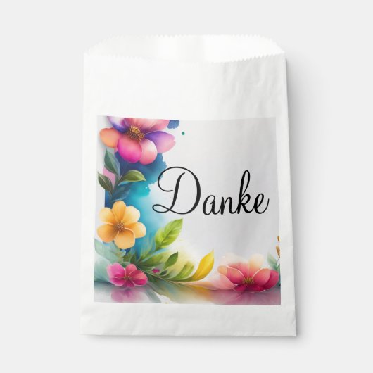Auqarell Blumen bunt Bedankzakje (Voorkant)