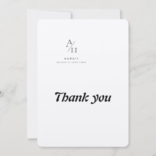 Aura11 gelooft in je vibes bedankkaart (Achterkant)