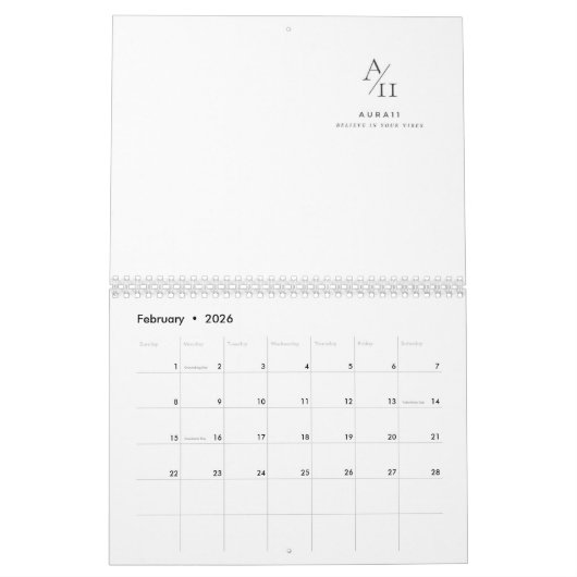 Aura11 gelooft in je vibes kalender (Feb 2026)