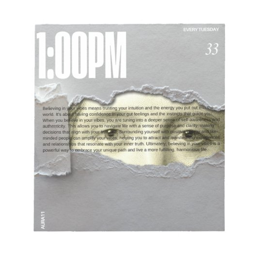 Aura11 gelooft in je vibes notitieblokken (Voorkant)