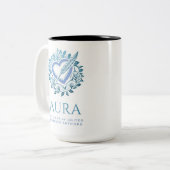 AURA blue-mok Tweekleurige Koffiemok (Voorkant links)