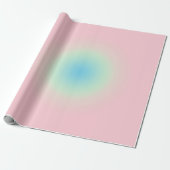 Aura Blue Pink Gradient Ombre Gift Cadeaupapier (Uitgerold)