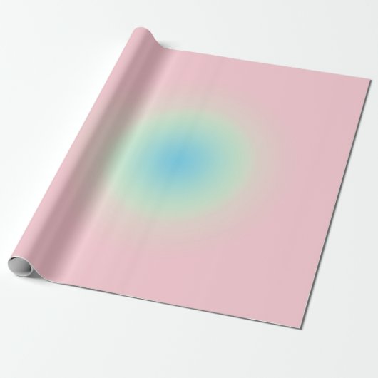  Aura Blue Pink Gradient Ombre Gift Cadeaupapier (Uitgerold)
