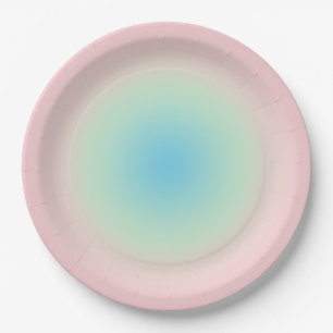 Aura Blue Pink gradient Ombre Papieren Bordje