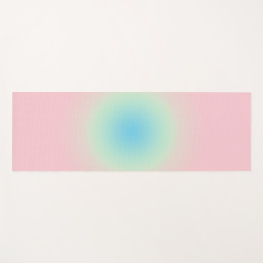  Aura Blue Pink gradient Ombre Yogamat (Voorkant (horizontaal))