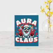 Aura Claus For Funny Santa Christmas Meme Quote  Kaart (Gele Bloem)