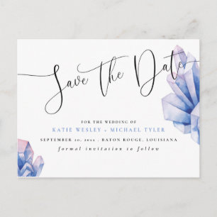 Aura Crystal Amethyst Save the Date Aankondigingskaart