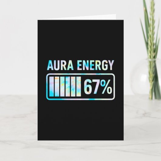 Aura Energie 67 67 Six Seven Meme  Kaart (Voorkant)