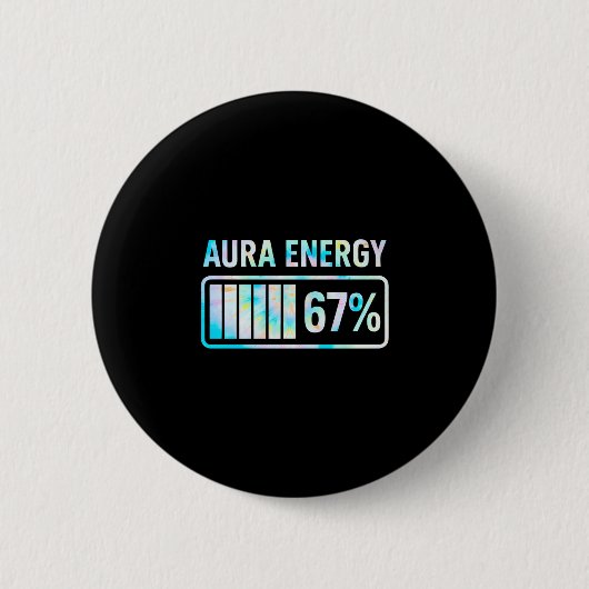 Aura Energie 67 67 Zes Zeven Meme Ronde Button 5,7 Cm (Voorkant)