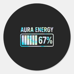 Aura Energie 67 67 Zes Zeven Meme  Ronde Sticker