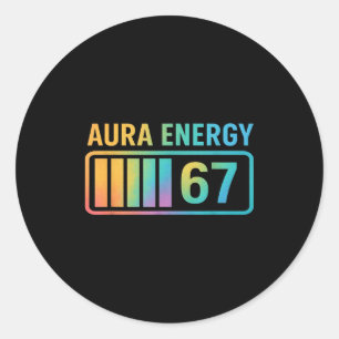 Aura Energie 67 Gen Alpha 6 7 Meme Oneindige Rizz  Ronde Sticker