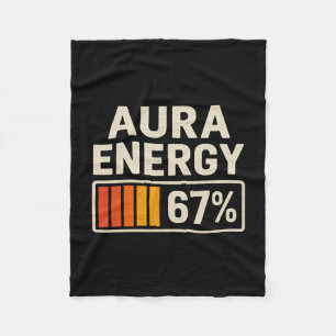 Aura Energie 67 Meme Grappig Gen Alpha Jargon Retr Fleece Deken