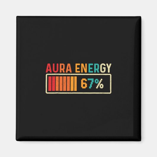 Aura Energie 67 Meme Grappig Gen Alpha Jargon Retr Magneet (Voorkant)