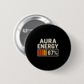 Aura Energie 67 Meme Grappig Gen Alpha Jargon Retr Ronde Button 5,7 Cm (Voorkant /achterkant)
