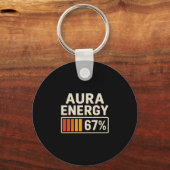 Aura Energie 67 Meme Grappig Gen Alpha Jargon Retr Sleutelhanger (Voorkant)