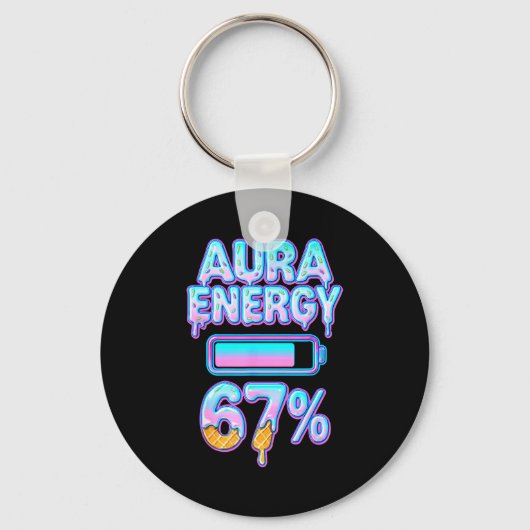 Aura Energie 67 Meme Ijs Drip 6 7 Grappig Zes S Sleutelhanger (Voorkant)