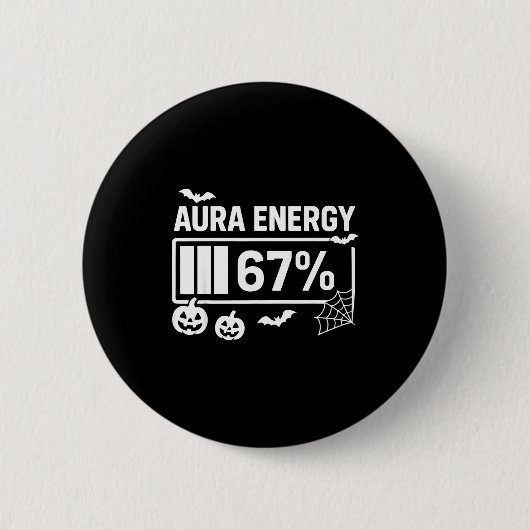 Aura energie 67 procent 6 7 meme halloween ronde button 5,7 cm (Voorkant)
