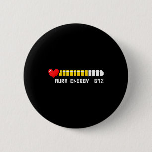 Aura Energie 67 Procent Meme Gamer Retro Videospel Ronde Button 5,7 Cm