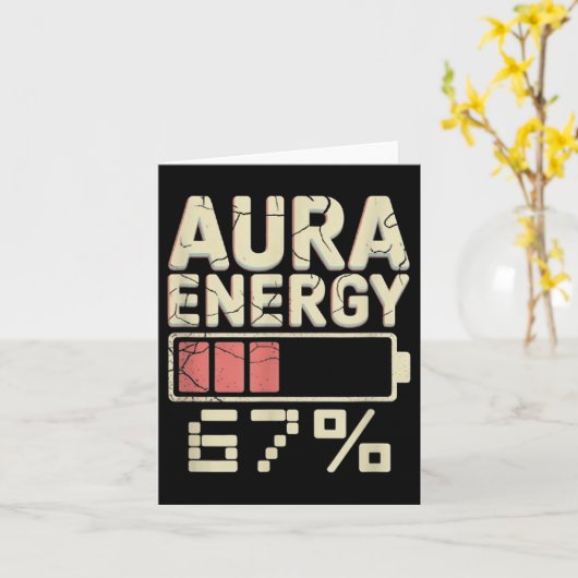Aura-energie bij 67 MeMe Six Seven Gen Alpha Slang Kaart (Gele Bloem)