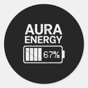 Aura Energie Op 67 Grappig Zes Zeven Meme Gen Alph Ronde Sticker