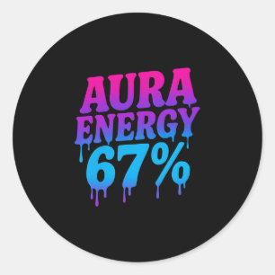 Aura Energie Op 67 Grappige Zes Zeven Meme Aura Fa Ronde Sticker