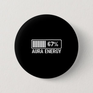 Aura Energie Op 67 Zes Zeven Meme Ronde Button 5,7 Cm