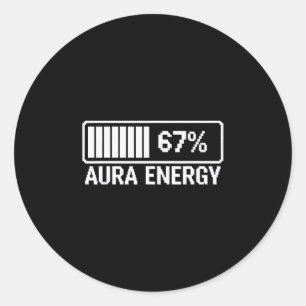 Aura Energie Op 67 Zes Zeven Meme  Ronde Sticker