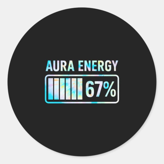 Aura Energy 67 67 Six Seven Meme Ronde Sticker (Voorkant)