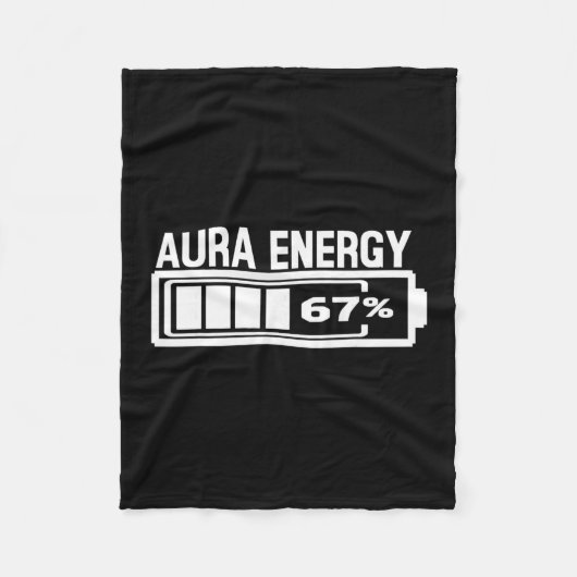 Aura Energy 67 Funny Six Seven Meme Gen Alpha Slan Fleece Deken (Voorkant)
